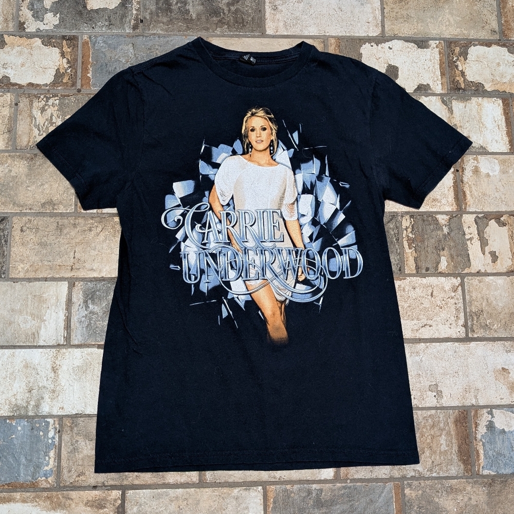 Carrie Underwood 2015 Tour T-Shirt Small Navy Blue Double Sided Concert Merch S